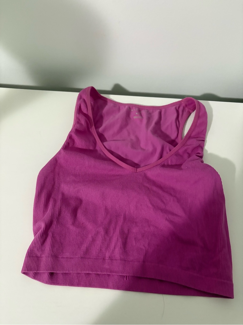 Aeropostale Magenta Ribbed Crop Tank Top